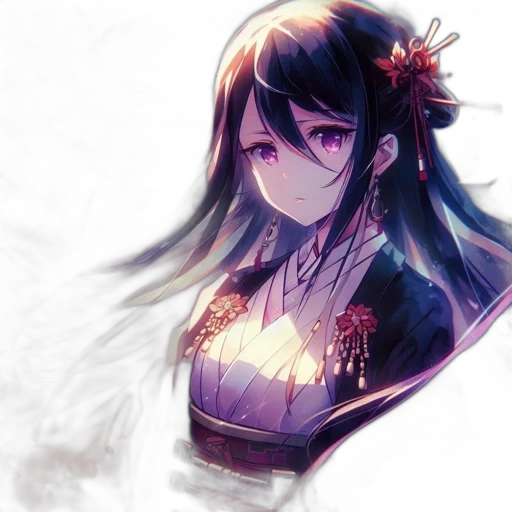 crown, dress, staff, flower, fantasy art, anime, concept art, photorealistic transparent PNG cut-out