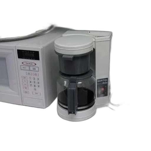 robot, 3d render, white, microwave, oven, coffee, maker, toaster transparent PNG cut-out