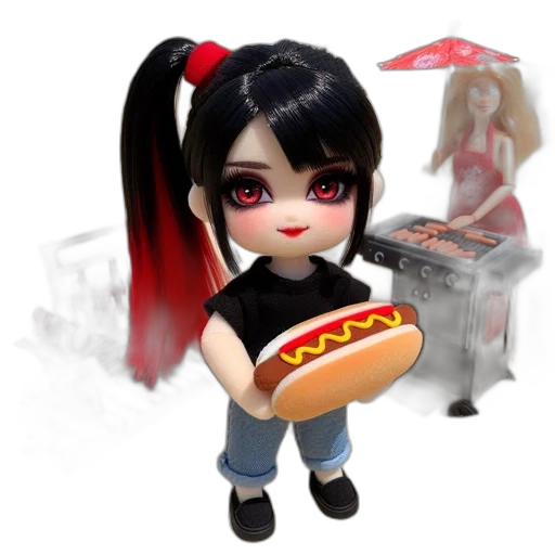 food, staff, 3d render, concept art, photorealistic, anime, two, dolls transparent PNG cut-out