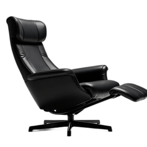 furniture, 3d render, photorealistic, black, recliner, air, button, headrest transparent PNG cut-out