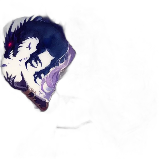 dragon, creature, mask, crown, concept art, watercolor, fantasy art, anime transparent PNG cut-out