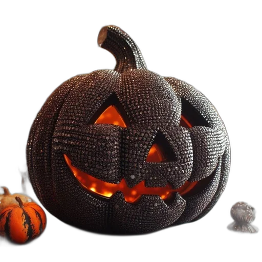 mask, 3d render, photorealistic, elaborate, glittering, pumpkin, serves, jack-o transparent PNG cut-out