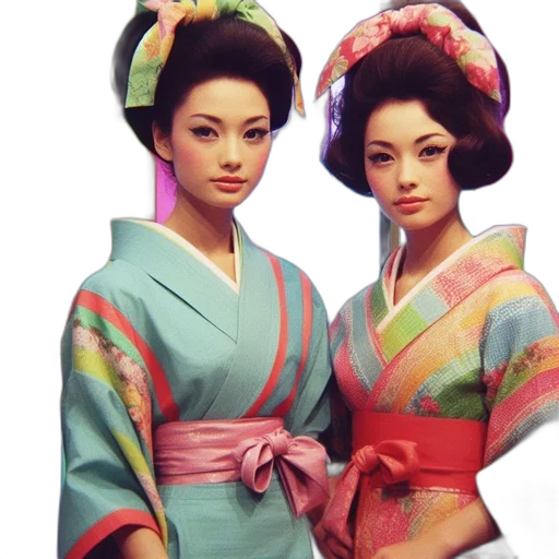 3d render, photorealistic, concept art, fantasy art, two, women, traditional, japanese transparent PNG cut-out