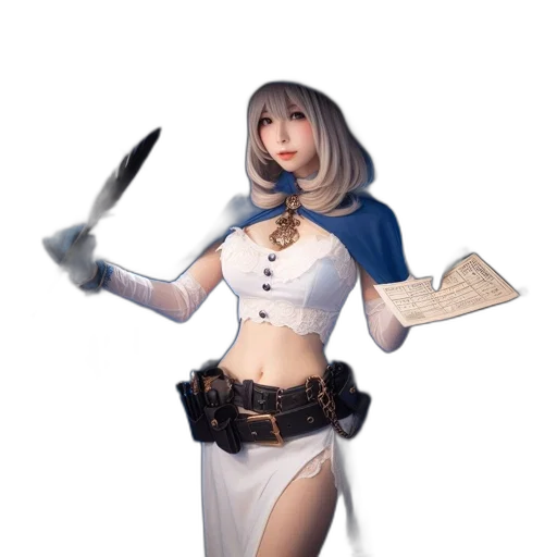 staff, weapon, sword, robot, fantasy art, concept art, 3d render, anime transparent PNG cut-out