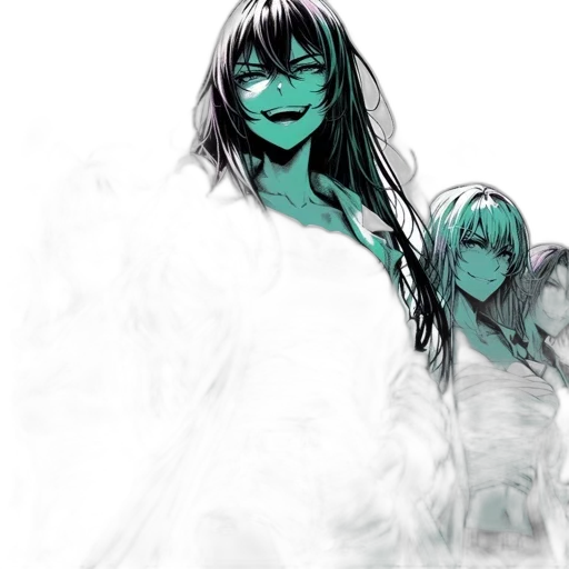 mask, creature, dress, concept art, comic book art, fantasy art, anime, fog transparent PNG cut-out