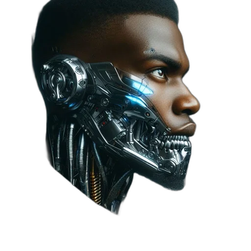 mask, face, robot, creature, cyberpunk, concept art, fantasy art, 3d render transparent PNG cut-out
