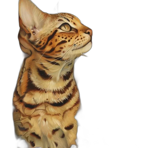 animal, creature, staff, photorealistic, oil painting, 3d render, concept art, bengal-like transparent PNG cut-out