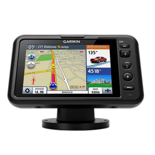 modern, gps, device, large, touchscreen, display, showing, map transparent PNG cut-out