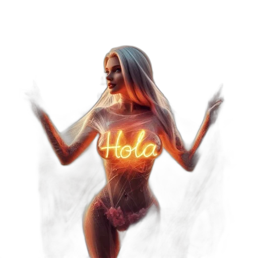 dress, robot, concept art, fantasy art, comic book art, pixel art, neon lights, woman transparent PNG cut-out