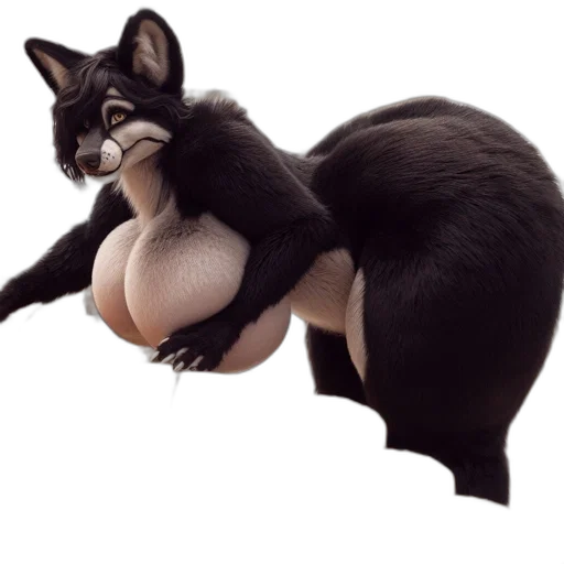 animal, creature, food, concept art, 3d render, photorealistic, anthropomorphic, fox-like transparent PNG cut-out