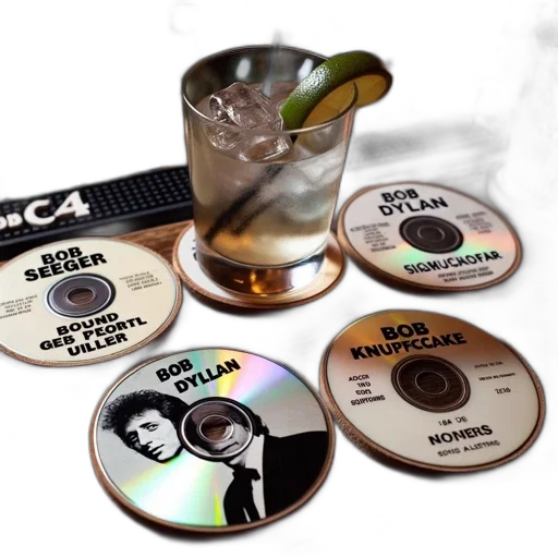 image, displays, bar, setting, assorted, drinks, coasters, showcasing transparent PNG cut-out