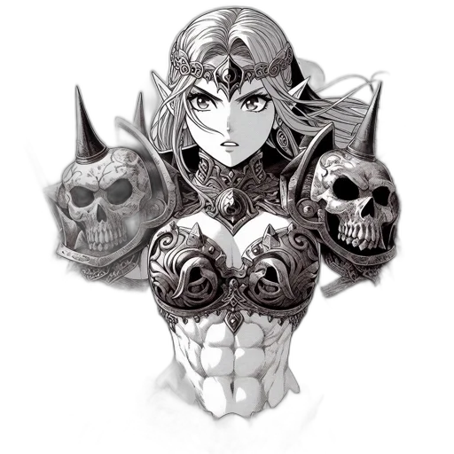mask, crown, jewelry, weapon, fantasy art, concept art, comic book art, pixel art transparent PNG cut-out