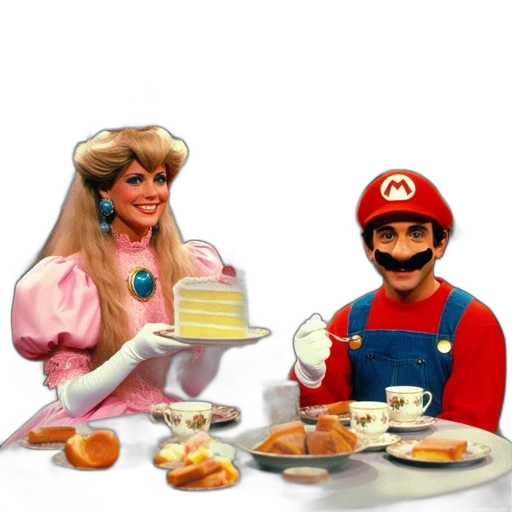 food, dress, concept art, 3d render, pixel art, vaporwave, fog, two transparent PNG cut-out