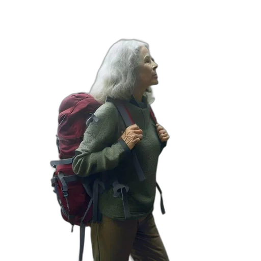 jacket, staff, umbrella, 3d render, concept art, photorealistic, cyberpunk, aging transparent PNG cut-out