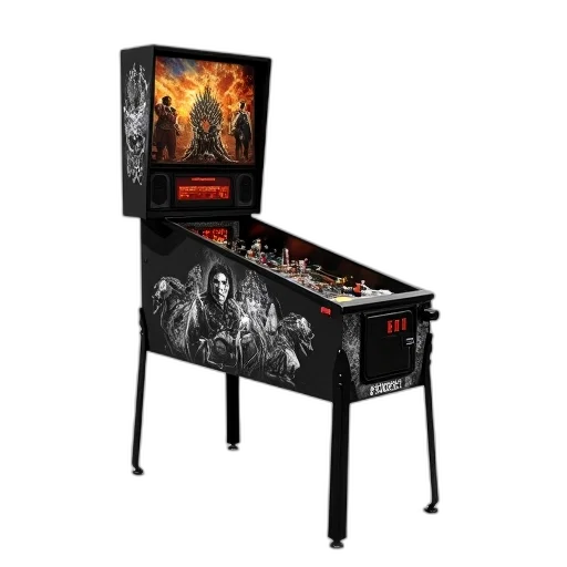 furniture, fire, sleek, black, modern, pinball, machine, game transparent PNG cut-out