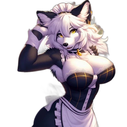 dress, staff, animal, mask, concept art, anime, pixel art, fantasy art transparent PNG cut-out
