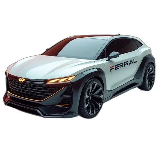 car, 3d render, photorealistic, second, image, shows, same, futuristic transparent PNG cut-out