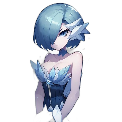 dress, staff, flower, mask, concept art, pixel art, anime, fantasy art transparent PNG cut-out