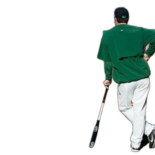 staff, baseball, player, green, jersey, white, pants, stands transparent PNG cut-out