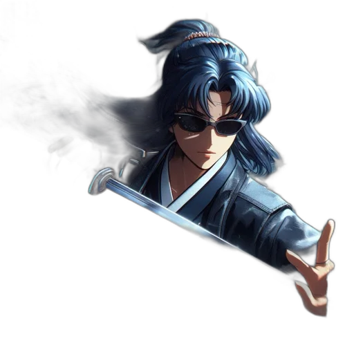 sword, staff, weapon, concept art, anime, fantasy art, vaporwave, blue transparent PNG cut-out