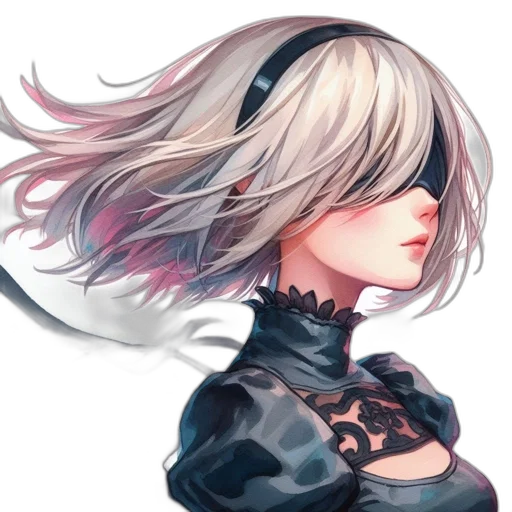 face, hair, mask, jacket, fantasy art, concept art, anime, cyberpunk transparent PNG cut-out