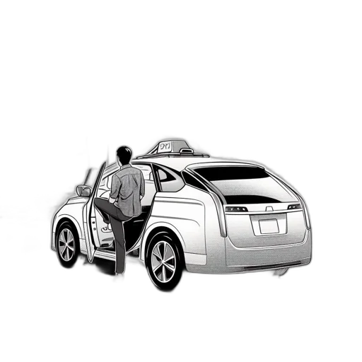 car, robot, concept art, 3d render, cartoon, photorealistic, illustration, features transparent PNG cut-out