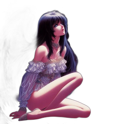 dress, fantasy art, concept art, pixel art, anime, fog, neon lights, outer space transparent PNG cut-out