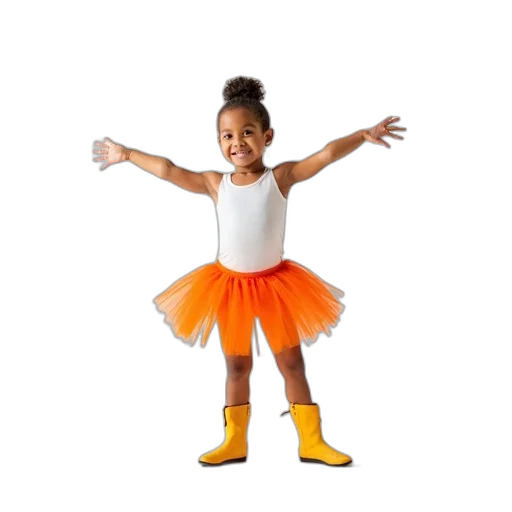dress, shoes, young, girl, ballet, pose, wearing, white transparent PNG cut-out