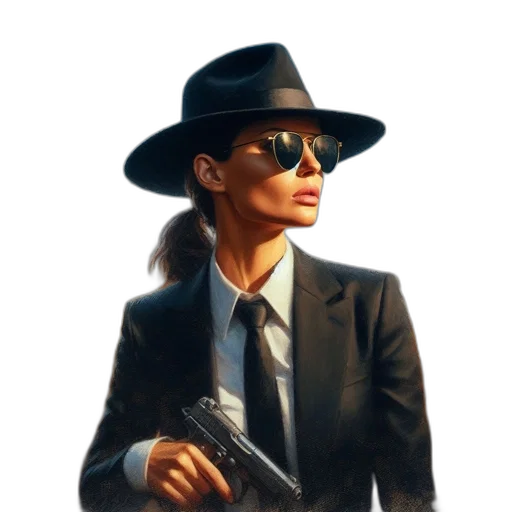 hat, jacket, weapon, staff, concept art, comic book art, photorealistic, pixel art transparent PNG cut-out