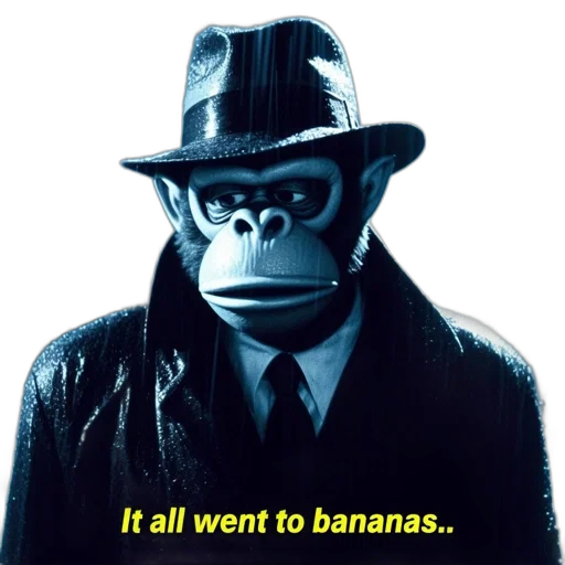 animal, mask, hat, jacket, anthropomorphized, monkey, suit, stands transparent PNG cut-out