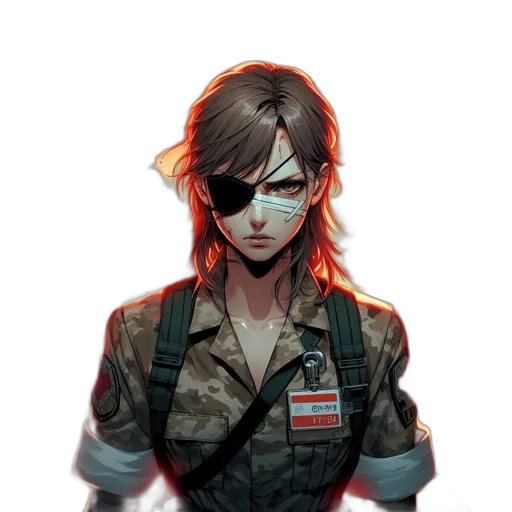 jacket, staff, weapon, face, cyberpunk, concept art, comic book art, pixel art transparent PNG cut-out