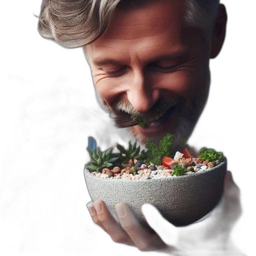 food, face, staff, mask, photorealistic, 3d render, concept art, older transparent PNG cut-out