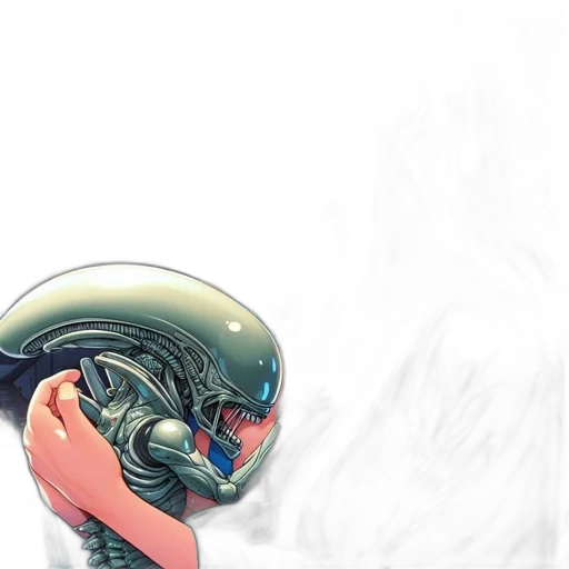 robot, mask, creature, face, concept art, comic book art, 3d render, watercolor transparent PNG cut-out