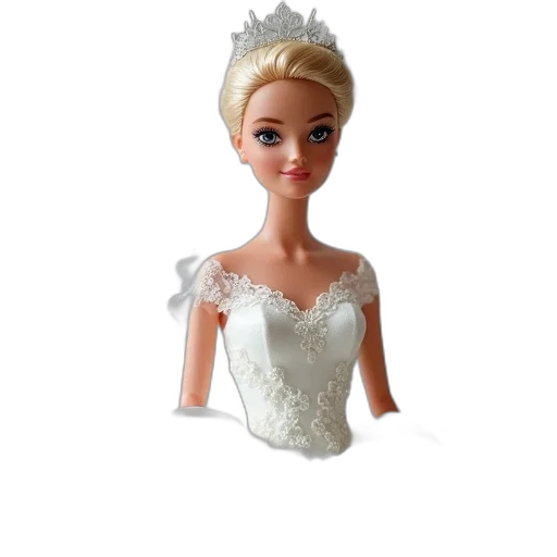 dress, crown, jewelry, 3d render transparent PNG cut-out