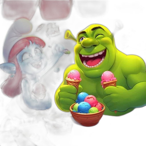 food, concept art, 3d render, photorealistic, two, animated, characters, smurf transparent PNG cut-out