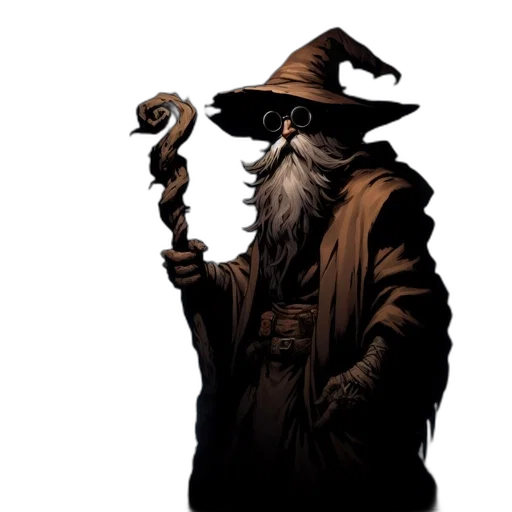 staff, hat, mask, weapon, concept art, comic book art, fantasy art, pixel art transparent PNG cut-out