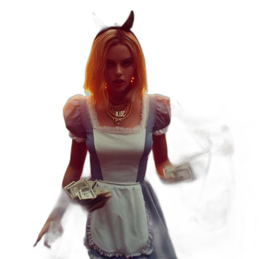 dress, staff, mask, face, fantasy art, concept art, 3d render, photorealistic transparent PNG cut-out
