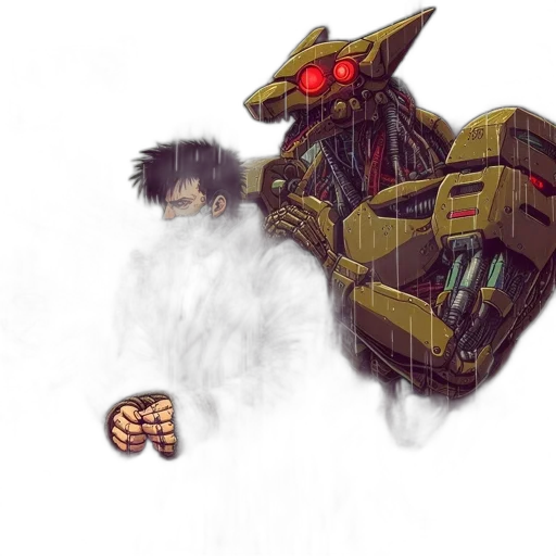 robot, dragon, weapon, creature, concept art, pixel art, fantasy art, cyberpunk transparent PNG cut-out