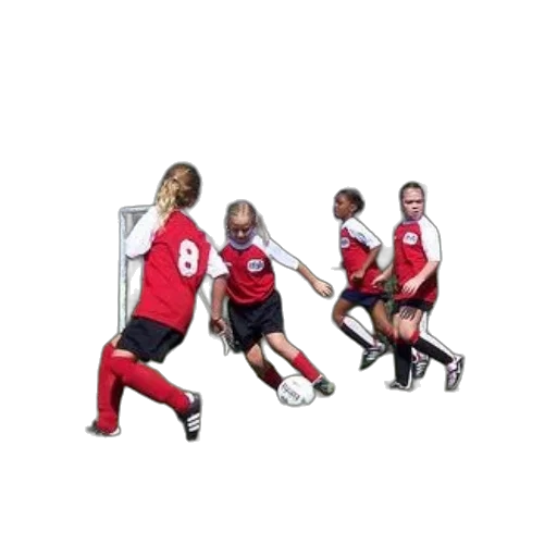 group, young, girls, play, soccer, sunny, day, one transparent PNG cut-out