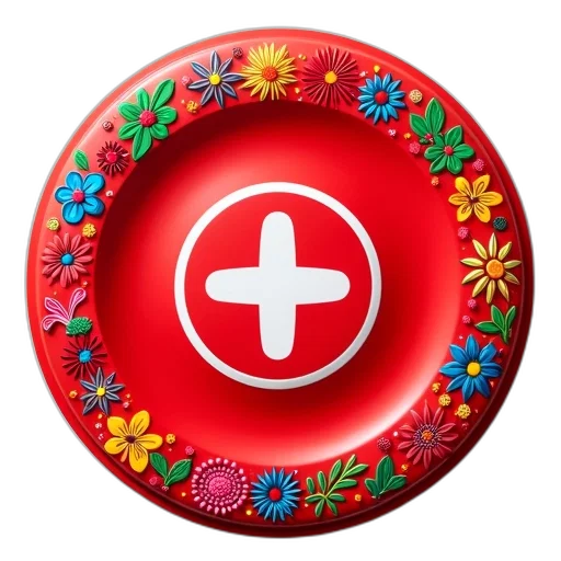 jewelry, red, frisbee, white, logo, center, various, colorful transparent PNG cut-out
