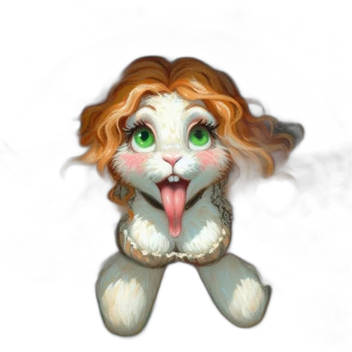 creature, mask, 3d render, concept art, photorealistic, fantasy art, playful, human-rabbit transparent PNG cut-out