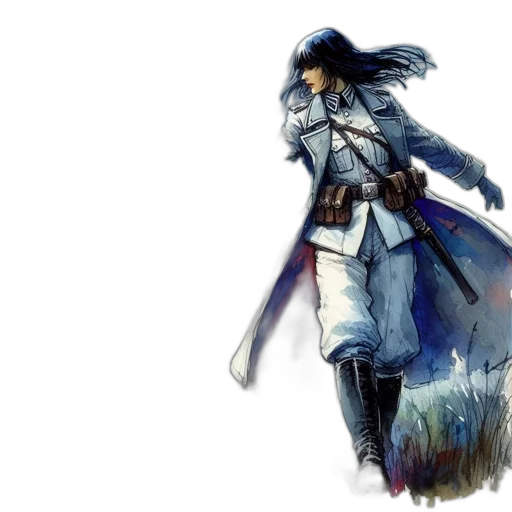 sword, jacket, weapon, dragon, fantasy art, concept art, watercolor, comic book art transparent PNG cut-out