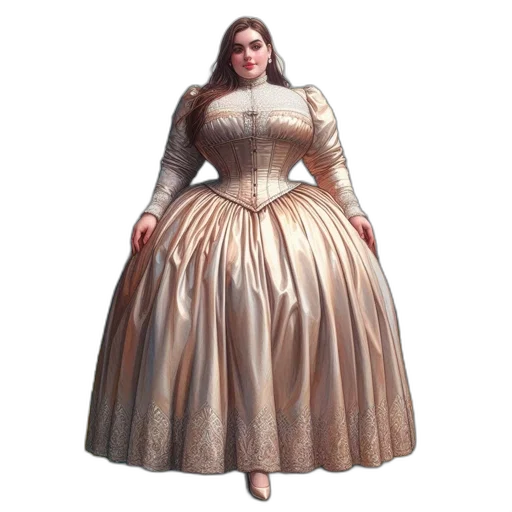 dress, crown, concept art, photorealistic, 3d render, oil painting, woman, victorian-era transparent PNG cut-out