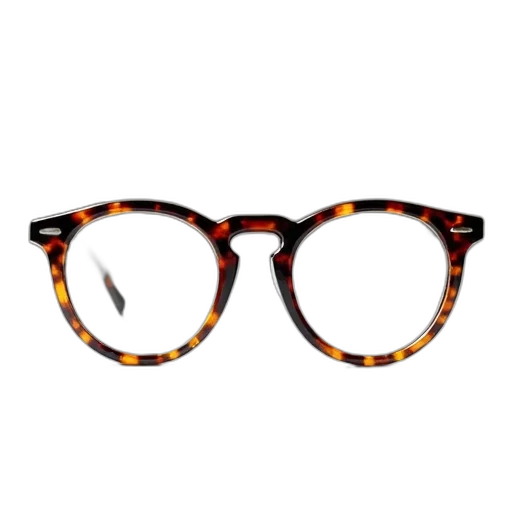pair, round-framed, glasses, tortoiseshell, pattern, temples, clear, lens transparent PNG cut-out