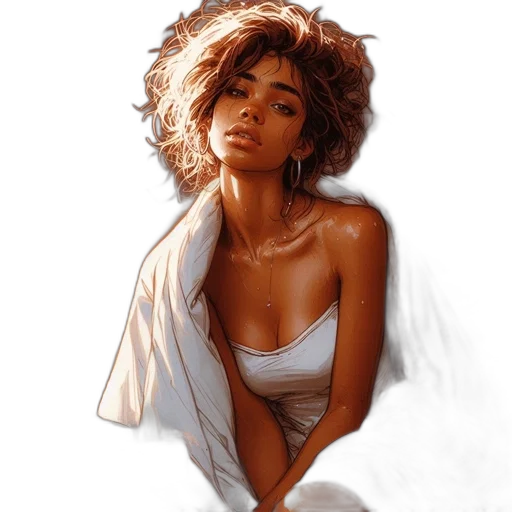 dress, face, photorealistic, concept art, comic book art, fantasy art, underwater, beach transparent PNG cut-out