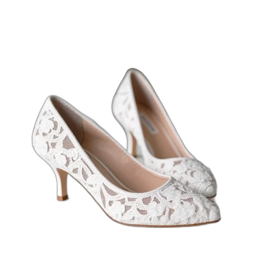 shoes, photorealistic, white, wedding transparent PNG cut-out