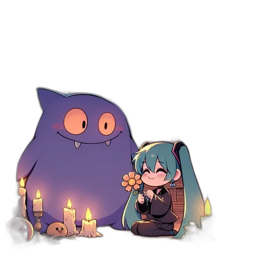 creature, concept art, pixel art, fantasy art, 3d render, fire, night, underwater transparent PNG cut-out