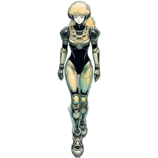 robot, weapon, concept art, comic book art, cyberpunk, anime, elegant, techno-futuristic transparent PNG cut-out