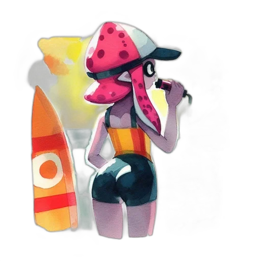 hat, weapon, jacket, staff, concept art, watercolor, 3d render, fantasy art transparent PNG cut-out