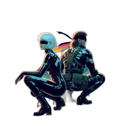 robot, jacket, mask, concept art, pixel art, cyberpunk, comic book art, outer space transparent PNG cut-out